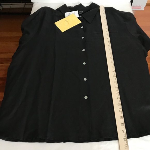 DIALOGUE Linen Rayon Tunic Button Down Blouse Black Women’s Plus Size 2X NWT 3X - Picture 13 of 16